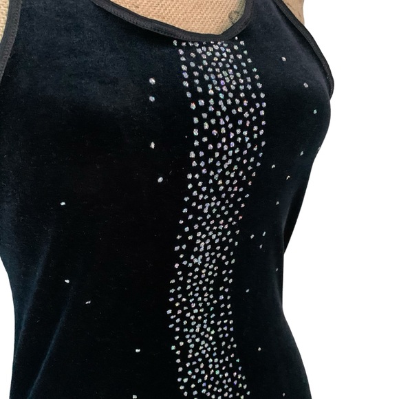 Vintage Black Evening Dress with Splash Rhinestones Size 9/10 - Picture 6 of 8